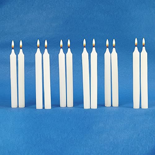 PROSPERRO LUMO Paraffin Wax Tapper Candle, Pack of 12 Candles, White, Wt : 411 gm, 18 X 3.5 X 8 (Parkash 3006)