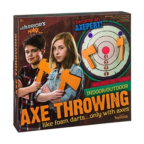 Toysmith Warriors Mark IndoorOutdoor Foam Axe Throwing Game Winner Creative Child Magazine 2019 Toy of The Year for Girls Boys Ages 6