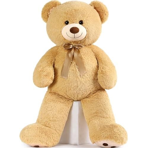 MorisMos 47inch Giant Teddy Bear Stuffed Animal 4ft Large Teddy Bear Plush Big Stuffed Bear Gifts for Kids Girls Girlfriend Women on Baby Shower Valentine Christmas Birthday Light Brown