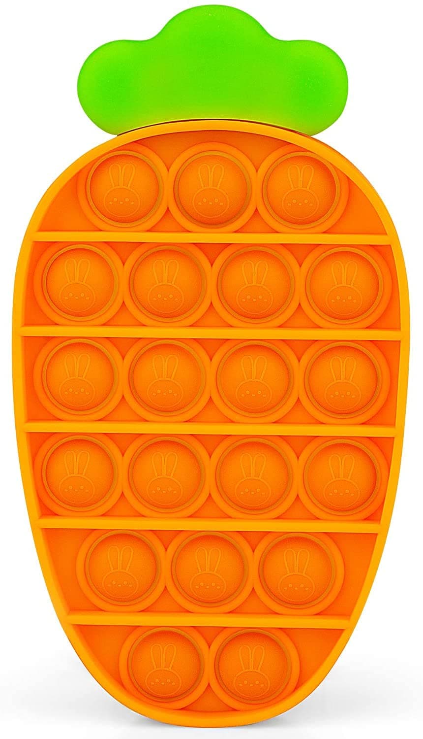 FunBlast Pop It Fidget Toy, Autism Special Needs Silicone Stress Reliever, Squeeze Sensory Toy (Carrot)