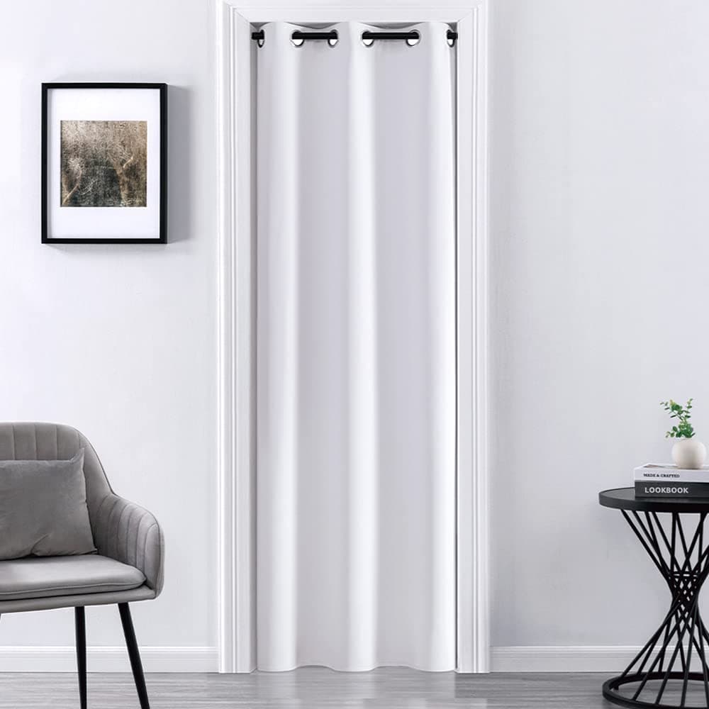 XTMYI White Grommet Top Blackout Doorway Curtain for Bedroom 34x801 Panel