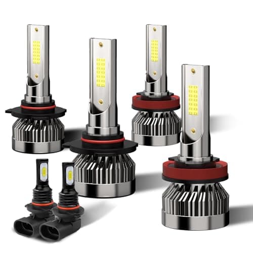 ENJOYAKOM Compatible For Ford F150 2015 2016 2017 2018 2019 2020 Fog Lights High Low Combo, 6000K White Powersports Bulb Direct Installation, Pack of 6