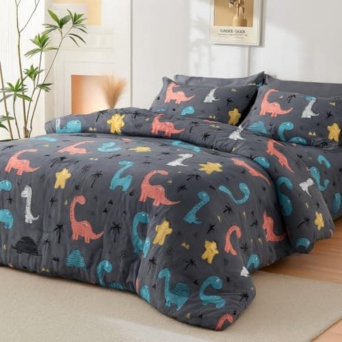 PRISCILLA 200 GSM 400 TC Kids Glace Cotton Reversible Cartoon Printed Double Bed King Size Comforter With Matching Bedsheet 90 * 100 With 2 Pillow Covers Set Of 4 Pieces (Design 22),Multicolour