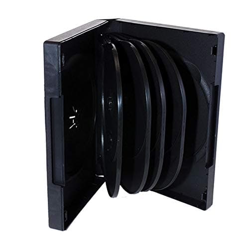Maxtek Black 10 Disc Capacity DVD Cases with 4 Flip Trays and Outter Clear Sleeve, 10 Pieces Pack