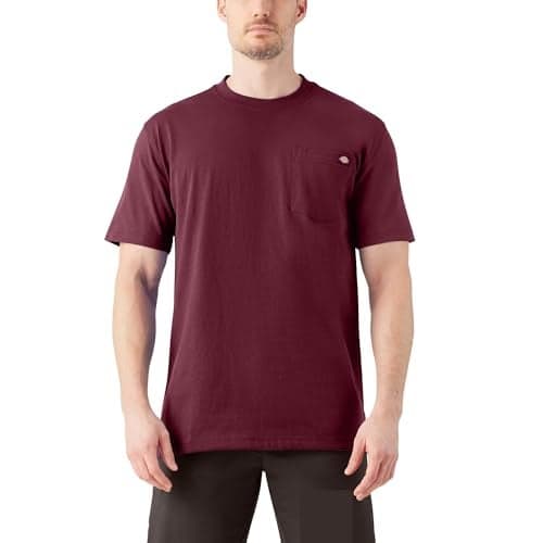 Dickies Mens Heavyweight Crew Neck Short Sleeve Tee Big-Tall T Shirt, Burgundy, 3X-Large Big Tall US