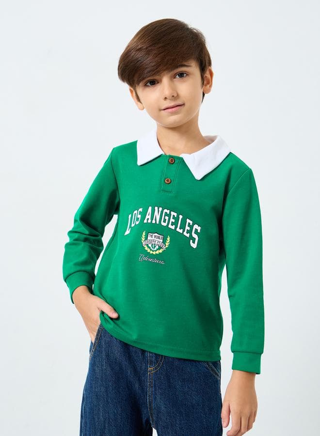 Boys Green Los Angeles Graphic Sweatshirt