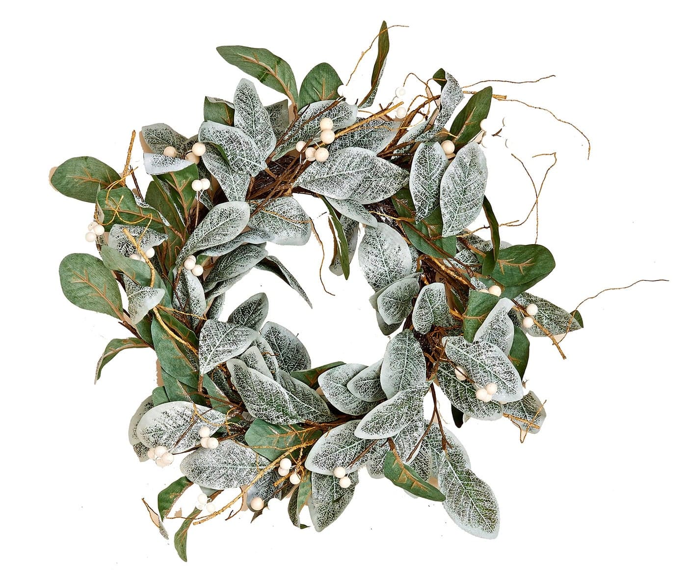Worth Imports Magnolia Leaves Wreath with White Berries 22
