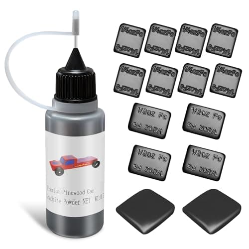 Kypikosp Pinewood Weights Car Kit-5OZ Total Derby Weights (2pcs Tungsten Weights Putty & 12pcs 2 Sizes Derby Weights for Pinewood Car) - Graphite Lubricant Powder for Derby car Wheels Axles Speed