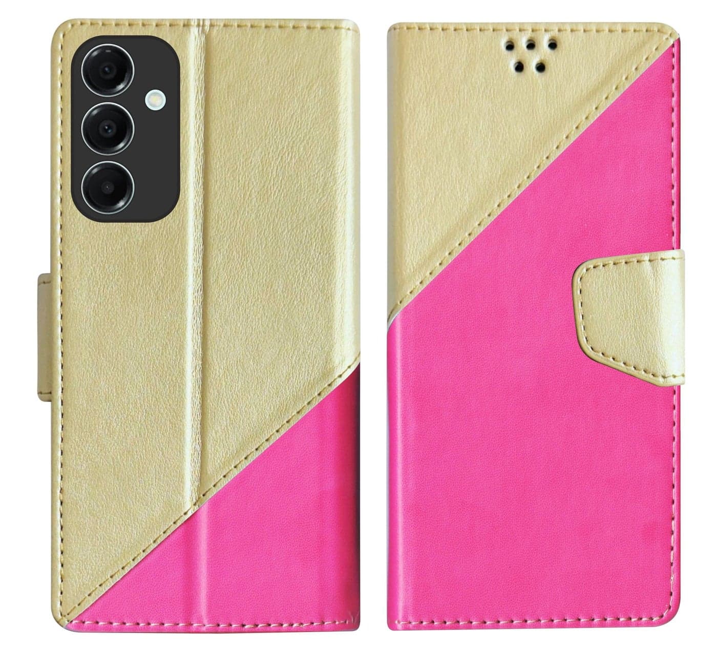 SBMS Flip Cover for Samsung Galaxy A17 5G / Samsung F17 5G / Samsung M17 5G Back Cover Case with Magnatic Closure | Inbuilt Stand | Card & Money Pocket (MultiPink)
