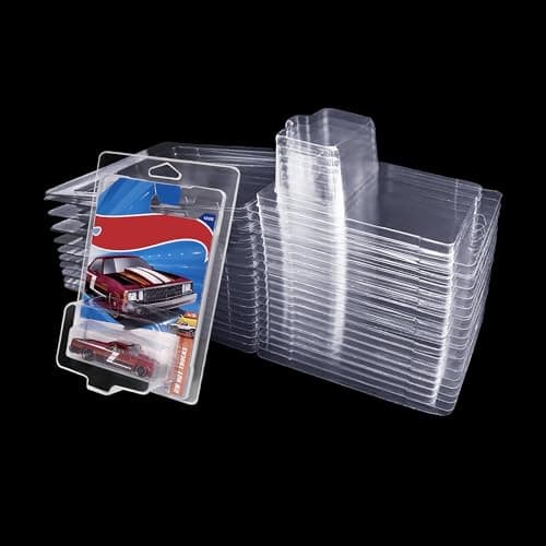 25Pack Protector case for Hot Wheels Clamshell Plastic Display Cases for 164 Scale Models Crystal Clear UVResistant DustProof ScratchResistant Plastic Storage Case with Secure Seal