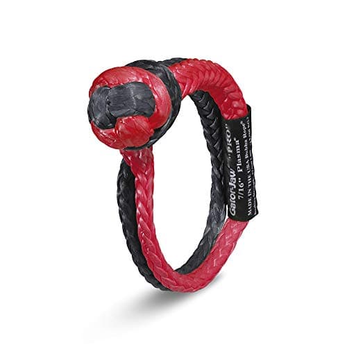 Bubba Rope Gator-Jaw PRO Synthetic Shackle, 7/16” – Heavy-Duty Vehicle Tow Shackle: Max 52,300 lbs. Capacity - Red