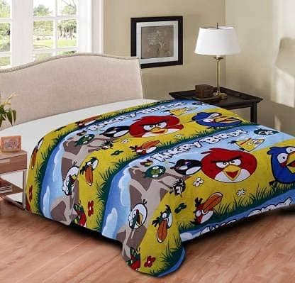 TIQH Cartoon Print Reversible Poly Cotton Single Bed Ac BlanketDohar for Kids Pattern 06 Single Bed