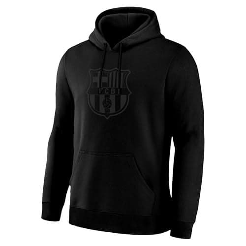 Icon Sports FC Barcelona Blackout Hoodie – Officially Licensed Unisex Adult Long Sleeve Hooded Sweatshirt Black XL