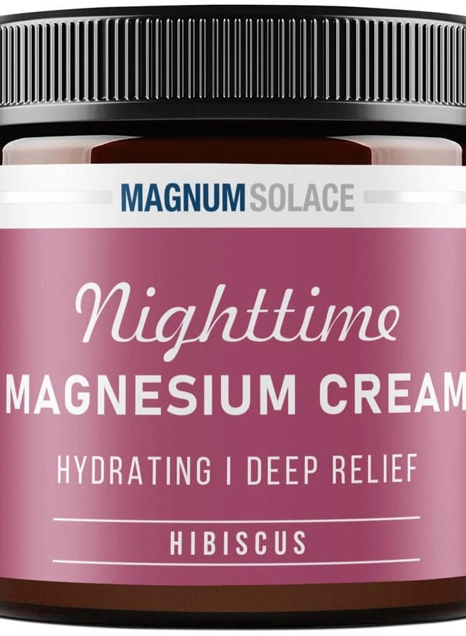 Magnesium Cream – Magnesium Chloride Cream – Topical Magnesium Cream for Nighttime Relief for Leg Cramps, Sleep & Muscle Soreness – Safe for Kids (Hibiscus)