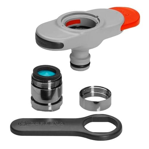 Gardena Tap Connector for Indoor Taps: Connection for Indoor Taps, Including Adapter for Aerator Head, Spanner for Easy Fitting, for Kitchen and Bathroom (18210-20), Multicolour