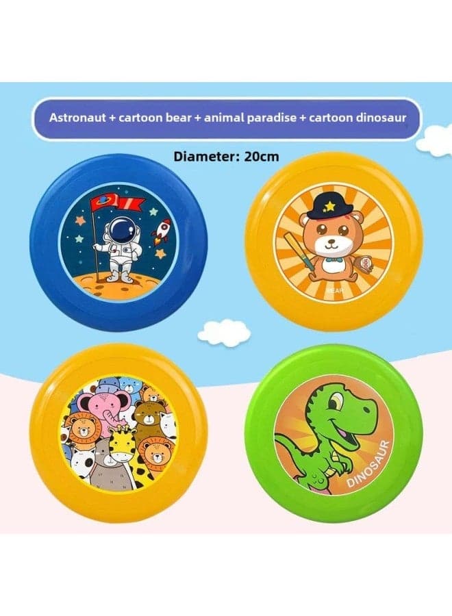 Soft Kids Frisbee for Kindergarten Outdoor Play, Parent-Child Interactive Flying Disc, Professional Hand Throw Toy, High-Quality Frisbee with Animal Designs, astronaut, cartoon bea