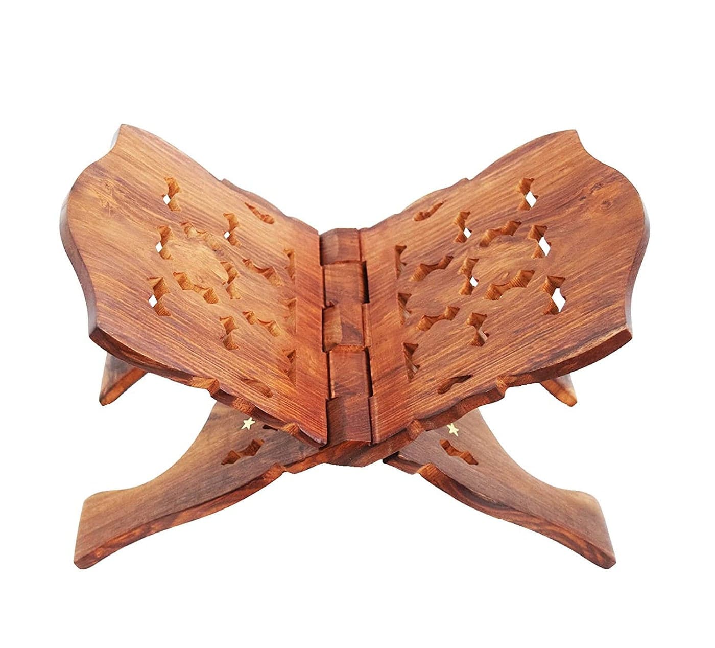Woodiva Sheesham Wooden Hand Carved Holy Book Stand for Quran, Bible, Bhagwat, Gita, Ramayana & Guru Granth Sahib for Reading Rehal Stand (SR07, 13 inches)