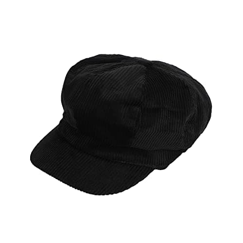 French Accent Men Solid Black Newsboy Cap for Outdoor Everyday Wear, UV Protection, Lightweight, | Quick-Drying, Fashion Casual Headwear Accessories for Men and Boys (2088)