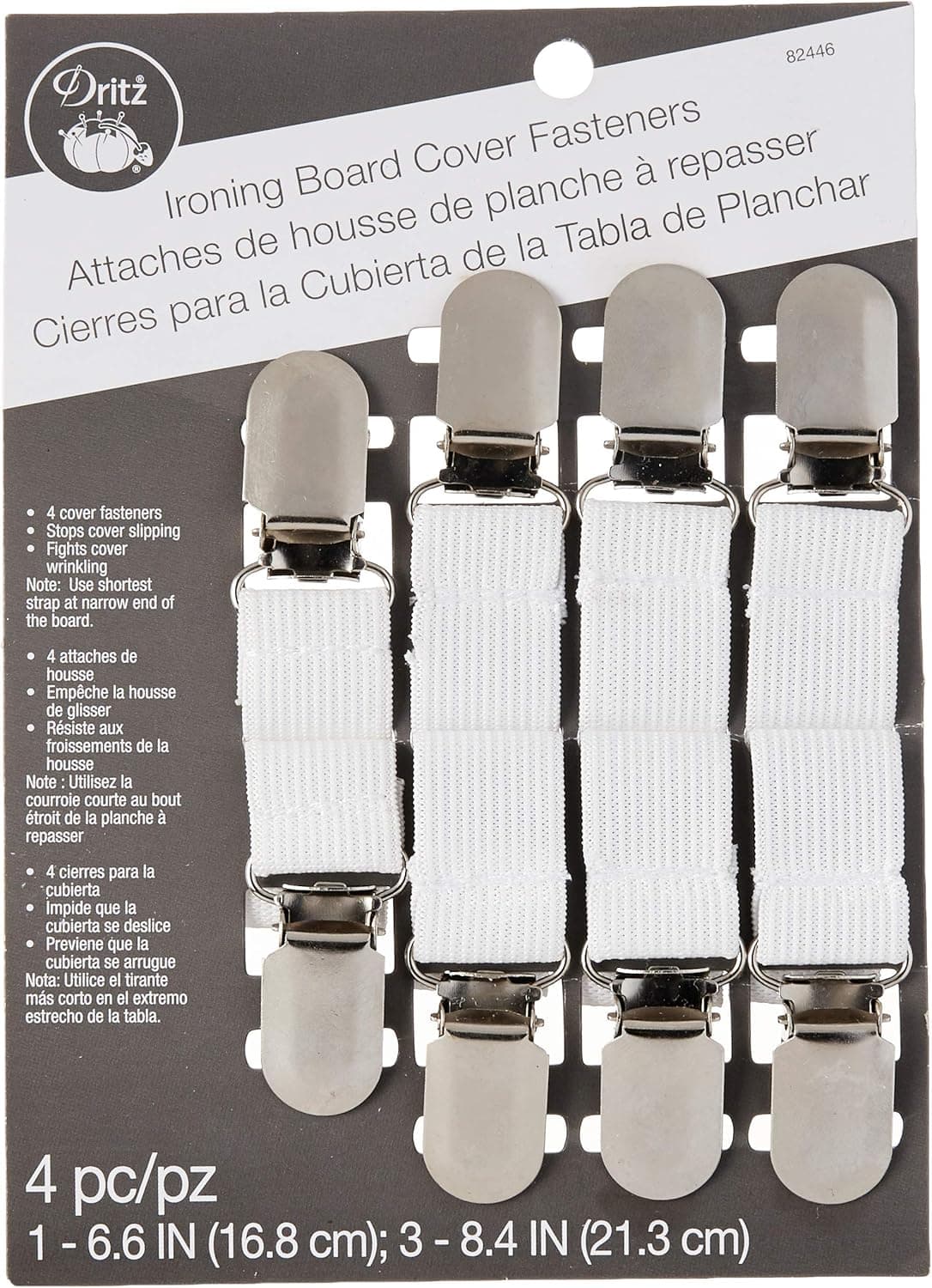 Dritz Clothing Care 82446 Ironing Board Cover Fasteners 4Count White