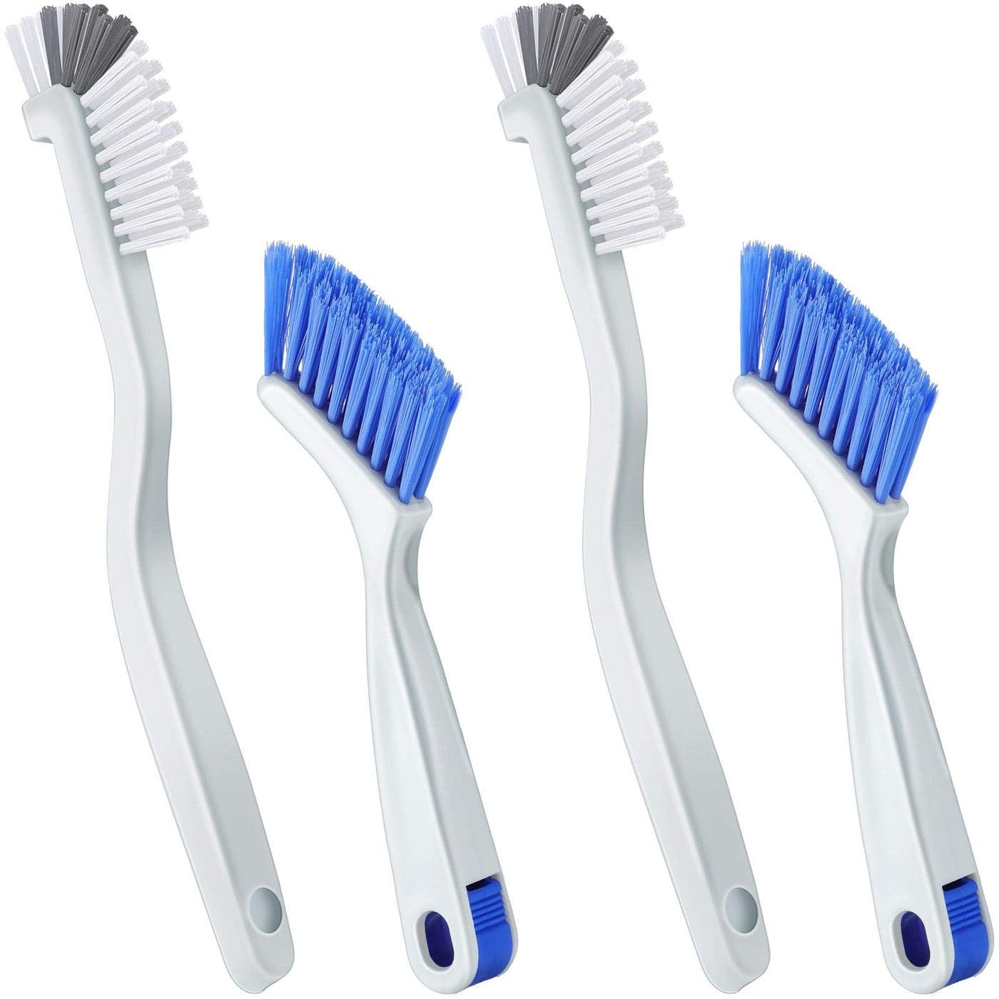 Patelai 4 Pieces Cleaning Brush Sets Small Scrub Brush Household Use for Cleaning Bottle Sink Kitchen Sink Corner Dish Edge Grout Bathroom Sliding Door Window TrackWhite Blue