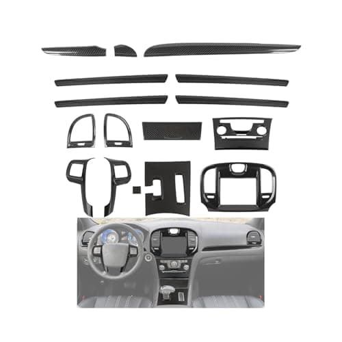 JeCar 16pcs Full Set Carbon Fiber Interior Trim Kit for 2011-2014 Chrysler 300/300C
