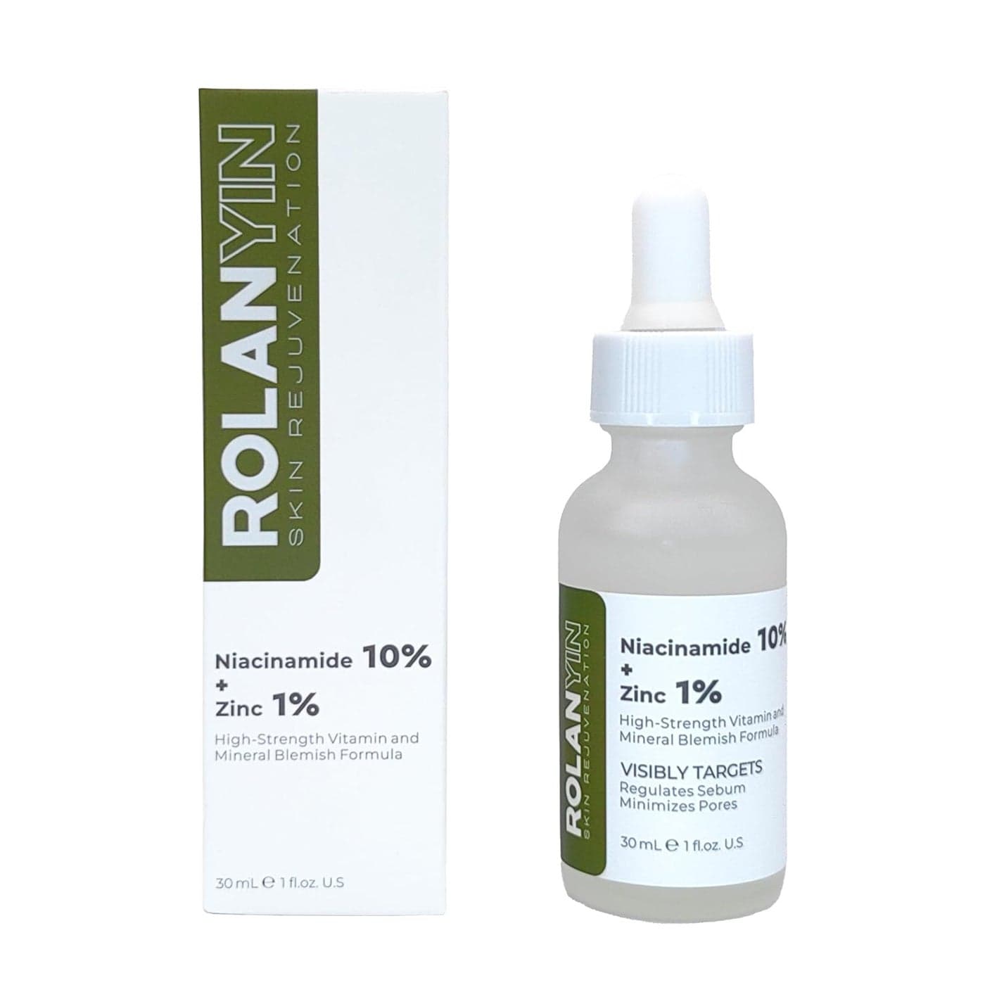 ROLANYIN Niacinamide 10 Zinc 1 Facial Serum for Oil Control and Pore Minimizing Blemish Treatment Hydrating Soothing Anti Aging and Nourishing Formula Skin Care