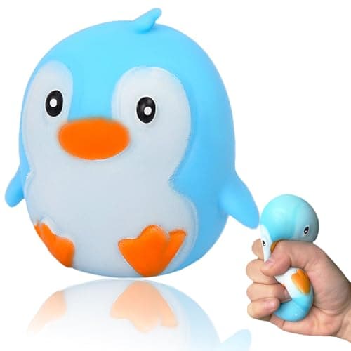 Penguin Squishy Toys Animal Stress Balls for Adults Dough Squeeze Ball Fidget Toys Squishy Ball for Boys Girls Gifts Squeeze Toys for Kids Party Favors and Decorations Ideal for Autism ADHD