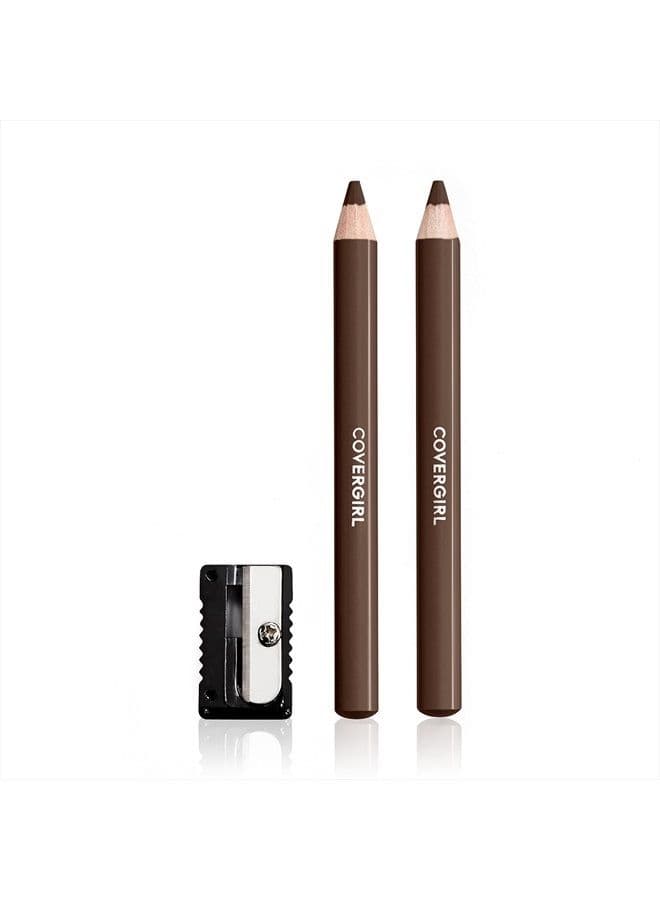 Easy Breezy Brow Fill + Define Pencils, 2-count, Rich Brown Eye Pencil, Brown Eyebrow Pencil, Blendable Pencil Fill and Defined Brows, Sharpener Included