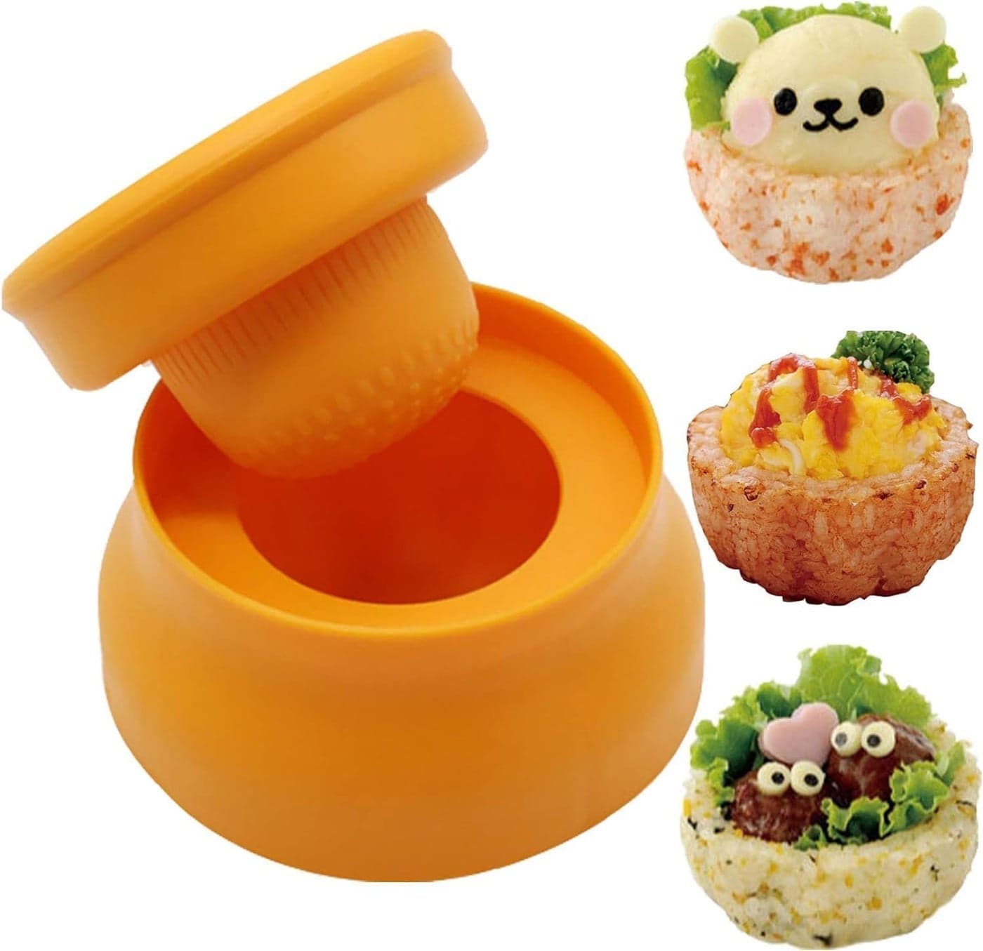 Onigiri Mold, Rice Ball Maker, Orange Plastic, Rectangular Prism, For Mashed Potato, Meat, Chicken, Party, Picnic, Children's Lunch