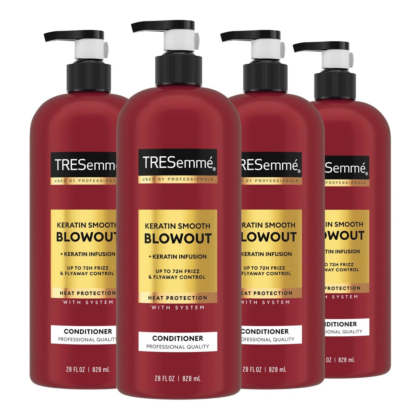 TRESemm Keratin Smooth Conditioner 4 pack for Frizzy Hair Formulated with LamellarDiscipline 28 Fl Oz