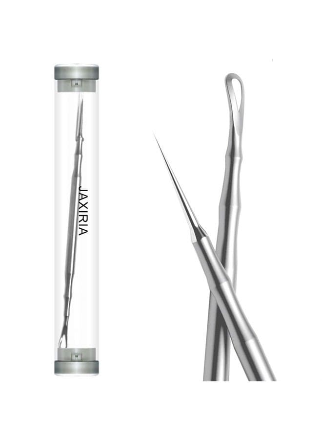 Pointed Blackhead Removal, 2-in-1 Acne Extractor Tool - Durable Stainless Steel Whitehead Remover for Face/Nose
