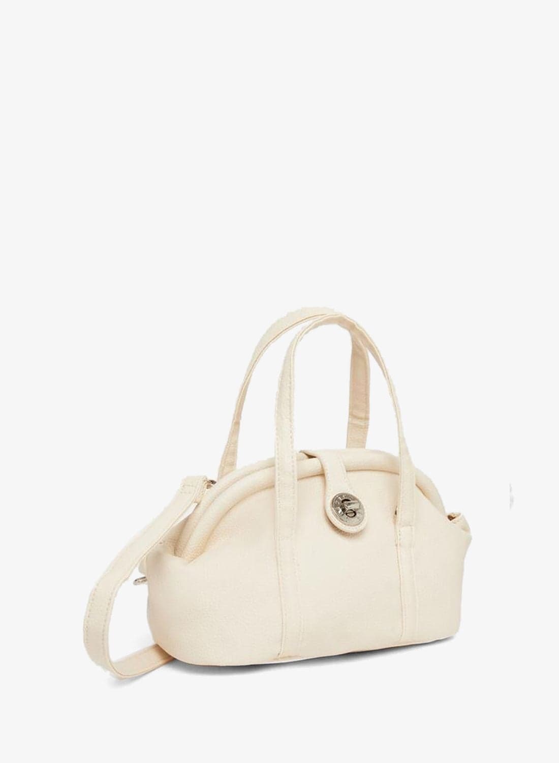 Women Off White Dome Satchel Handbag