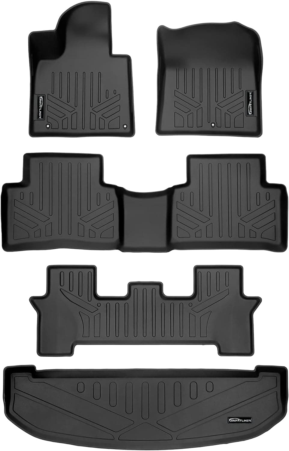 SMARTLINER Custom Fit 3 Row Floor Mats & Cargo Liner for 2021 Kia Sorento (2nd Row Bench Seat)