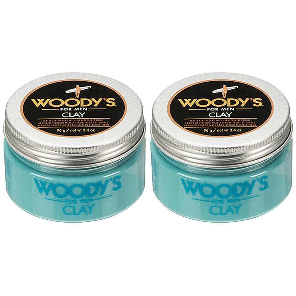 Woodys Clay for Men Matte Finish with Firm and Flexible Hold 34 oz 2Pack