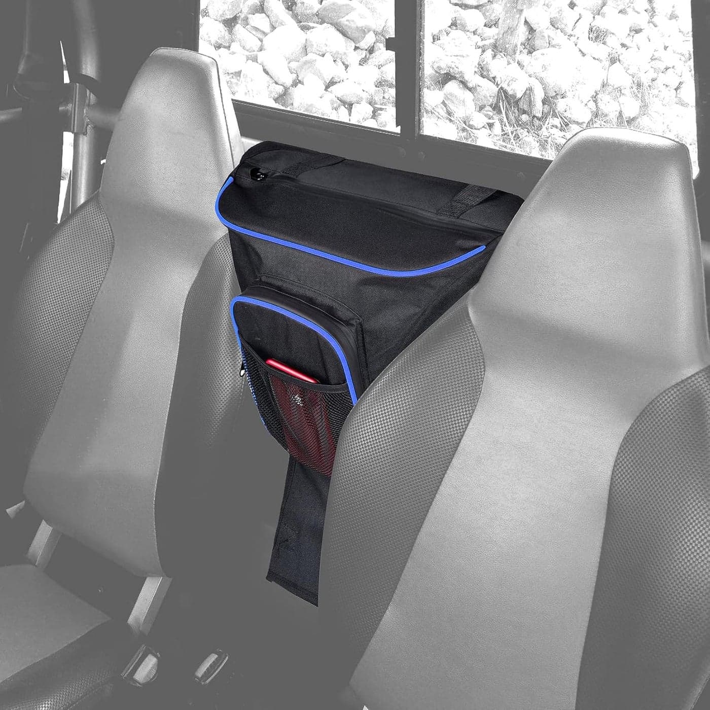 Sresk RZR Center Seat Storage Bag with Blue Piping