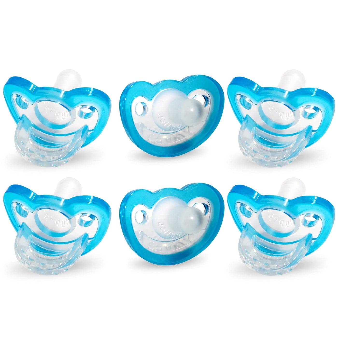 RaZbaby Jollypop Pacifier for Babies 3 Months and Up USA Made Natural Shaped Orthodontic Binky Lovingly Shared in NICUs Hospitals Worldwide MedicalGrade 100 BPAFree 6 Pack Blue