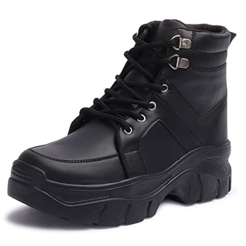 Vendoz Women Black Ankle Length Casual Boots - 41 EU