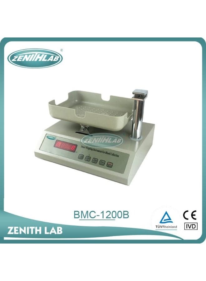 Zenith Lab Blood Collection Monitor BMC 1200B Digital Blood Collection Mixer and Monitor 1200 ml Capacity with Tube Clamp and Audio Visual Alarm System