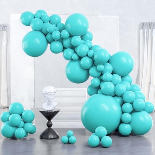 PartyWoo Teal Balloons 100 pcs Teal Blue Different Sizes Pack of 36 Inch 18 Inch 12 Inch 10 Inch 5 Inch Turquoise for Balloon Garland or Balloon Arch as Party Decorations TealY69