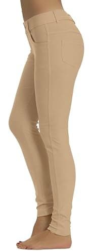 Prolific Health Women's Jean Look Jeggings Tights Slimming Many Colors Spandex Leggings Pants S-XXXL (Small (US Size 2-4), Beige)
