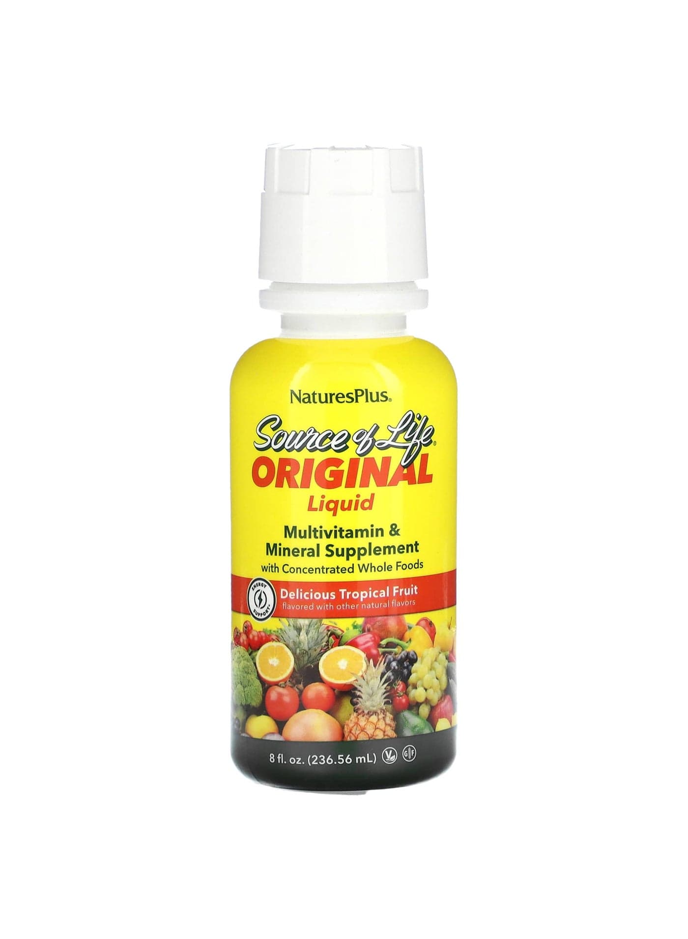 Source of Life, Original Liquid Multivitamin & Mineral Supplement, Delicious Tropical Fruit, 8 fl oz (236.56 ml)