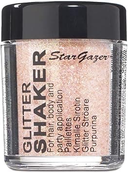 Stargazer Pastel Glitter Shaker Apricot Cosmetic glitter powder for use on the eyes lips face body hair and nails