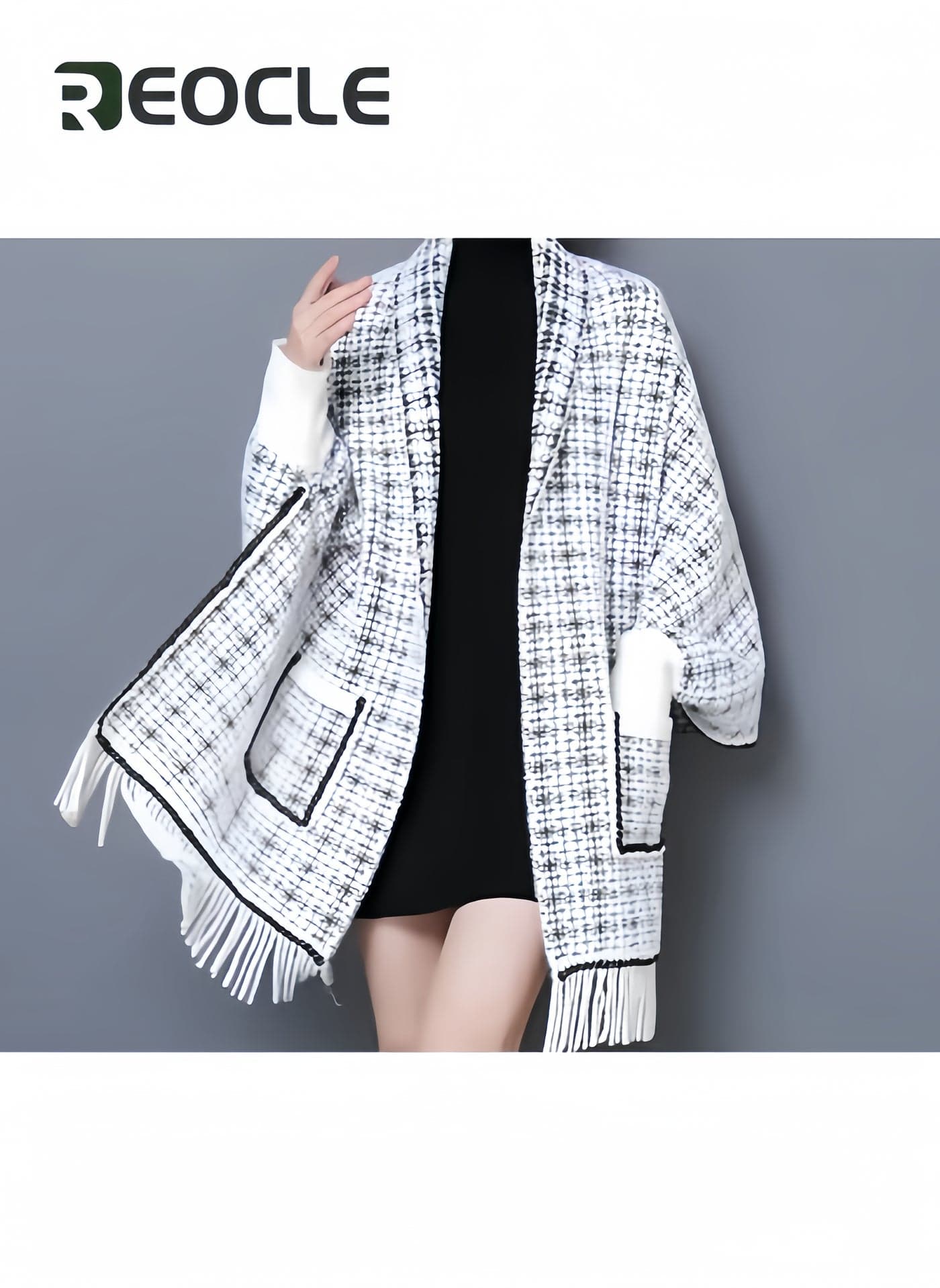 Women's Warm Shawl Open Front Poncho Cape Plaid Shawls Knit Fringe Shawl Wraps Warm Capes Winter Cardigan Wrap Printed Ponchos