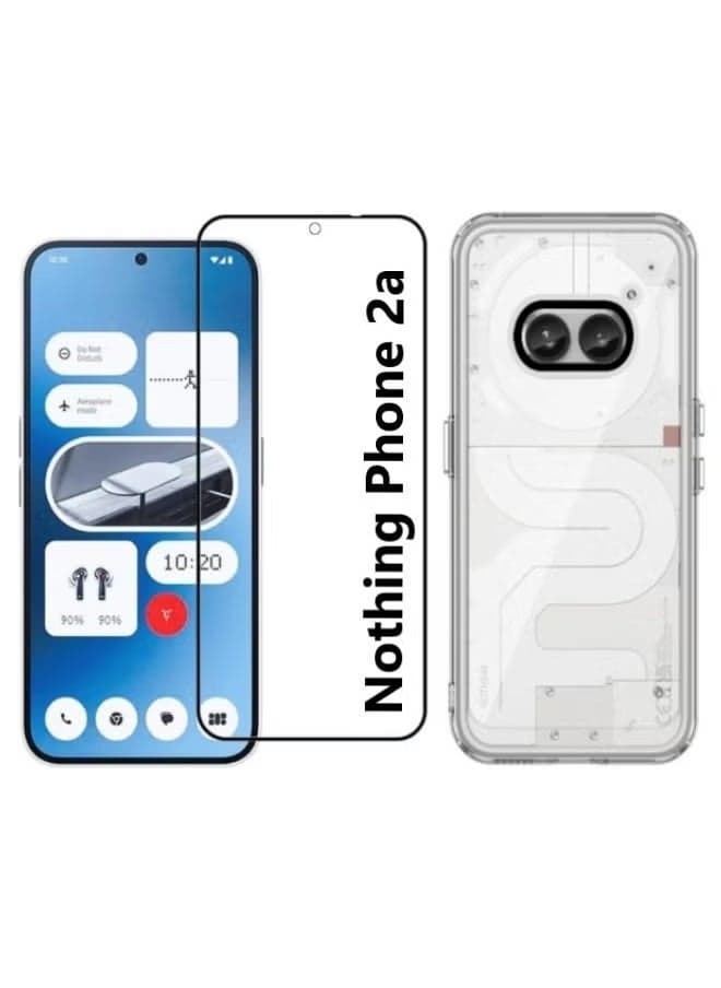 Nothing Phone 2A Case Cover with Full Glue Tempered Glass Screen Protector, Compatible for Nothing Phone 2A - Acrylic Clear, Slim Fit, Shockproof, Scratch-Resistant, Full Protection