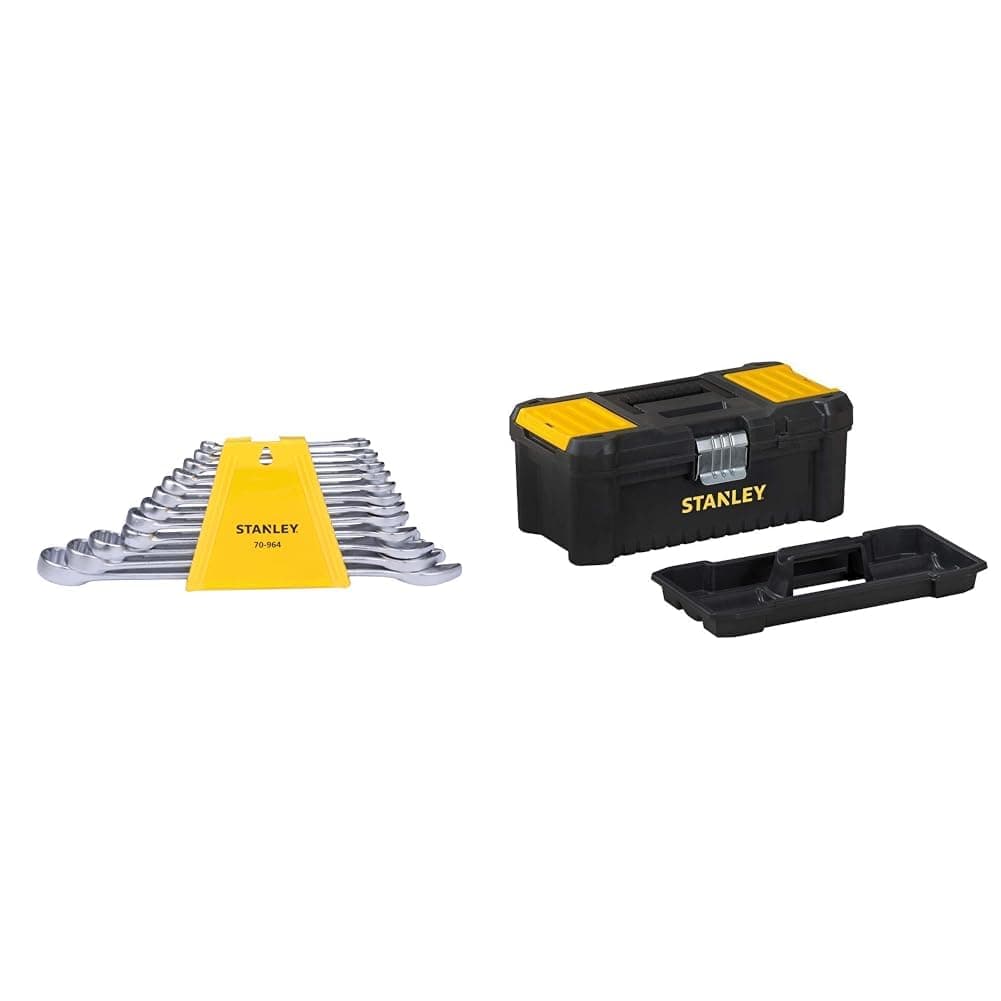 STANLEY 70964E 12Piece Chrome Vanadium Steel Combination Spanner Set with MaxiDrive System Anti