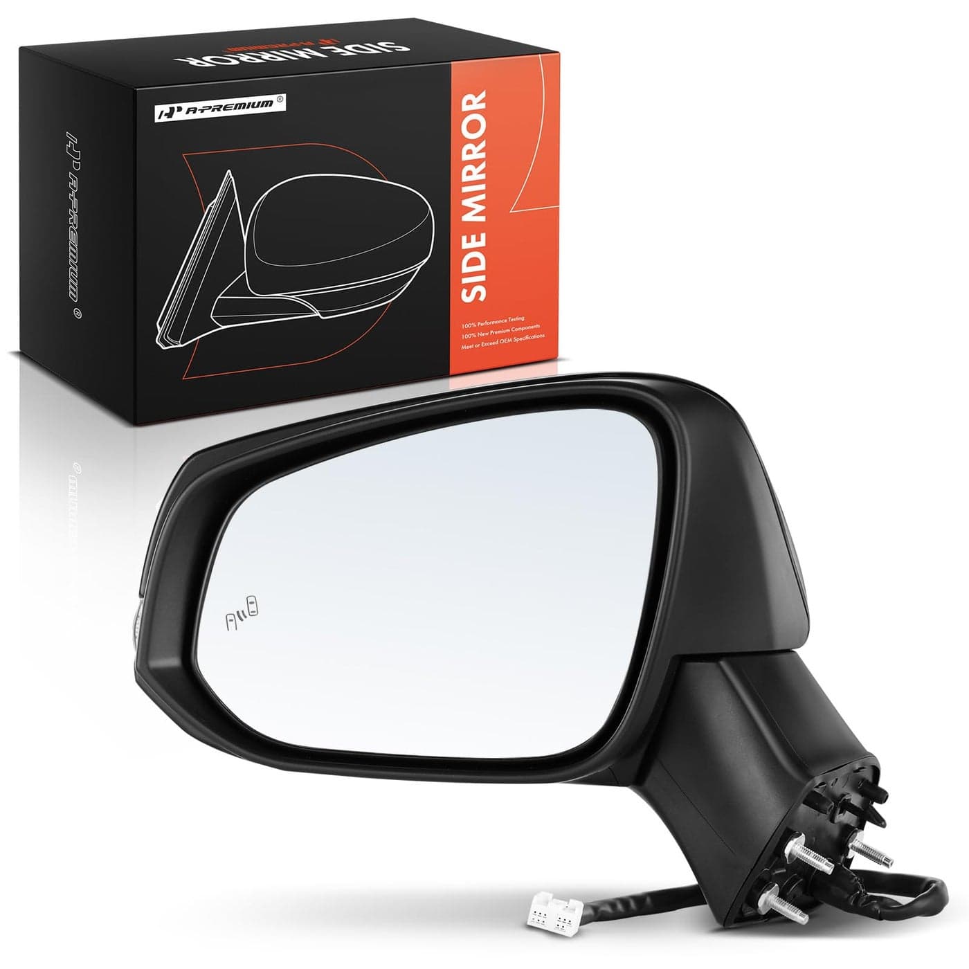 APremium Driver Side Power Door Mirror Compatible with Toyota RAV4 2019 2020 2021 2022 Heated Manual Folding wTurn Signal wBlind Spot Detection Black Outside Rear View Mirror Japan Built