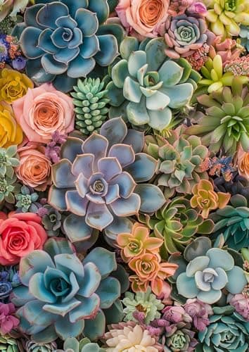 Diamond Art Kits for Adults,Succulent Plants Diamond Paintings Kits for Beginners,5D DIY Flower Paint By Diamonds,Full Round Drill Diamond Dot Gem Art Painting Kits,for Home Wall Decor 11.8X15.7 Inch