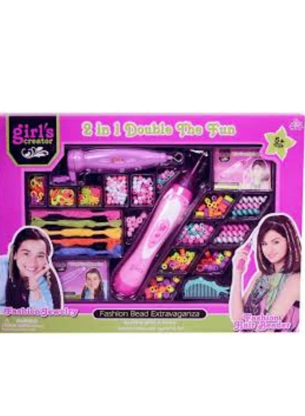 2 in1 Bracelet and Automatic Braiding tool Kit - DIY Arts and Craft friendship Bracelet Making Kit Non Toxic Hair accessories Fashion Beads for girls
