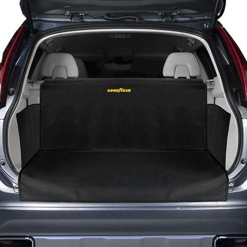 Goodyear Water Resistant SUV Cargo Cover – Heavy-Duty Trunk Protector for Dogs, Durable Liner with Side Walls, Pet Mat, Trunk Cover for SUV and Car, Car Accessories