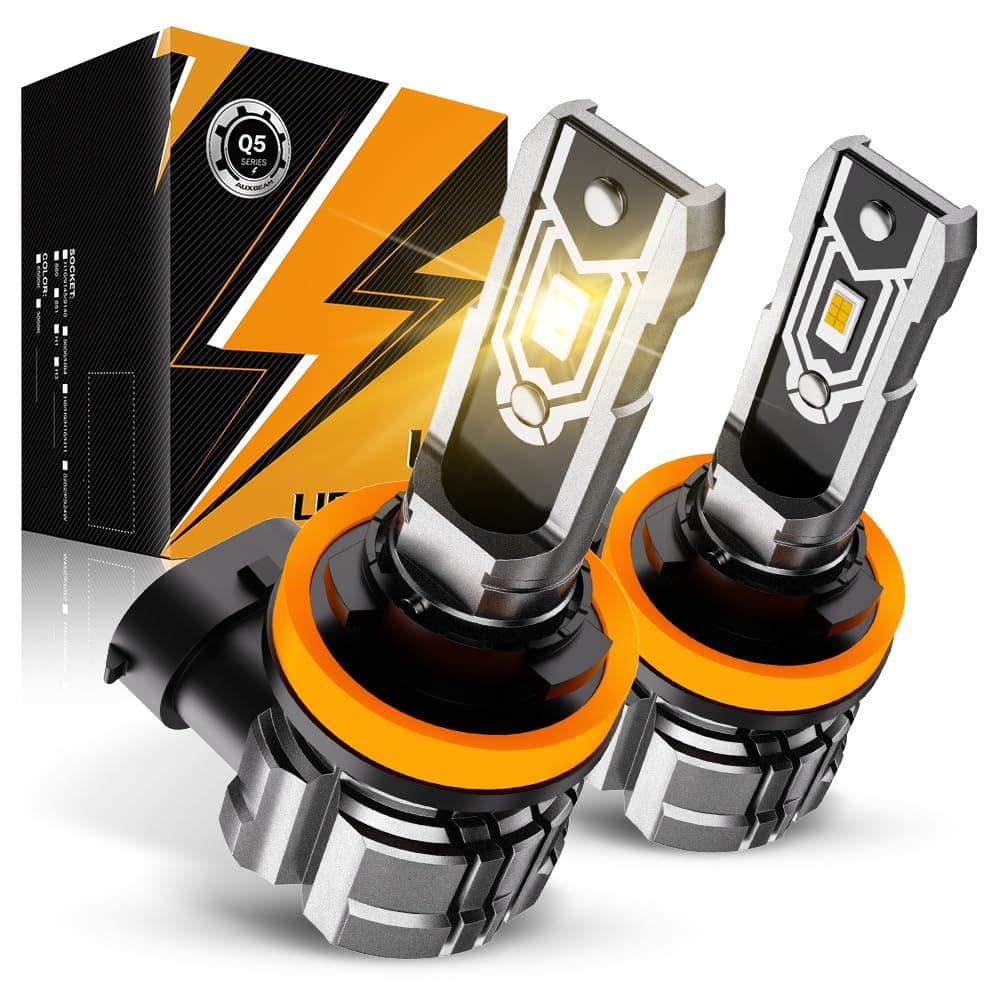 Auxbeam H11 H8 H9 Fog Lights 10000LM 400 Brighter H8 H9 H11 Fog Light Yellow Strong Penetrating Light Super Bright Plug and Play